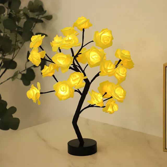 24LED Multicolor Rose Lamp USB Powered Small Night Light 5000LM for Women Gifts