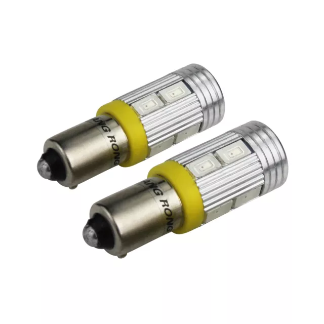 Paire H21W BAY9s LED Ampoules 10 SMD Ambre Jaune Feux de Position Clignotant DRL 3