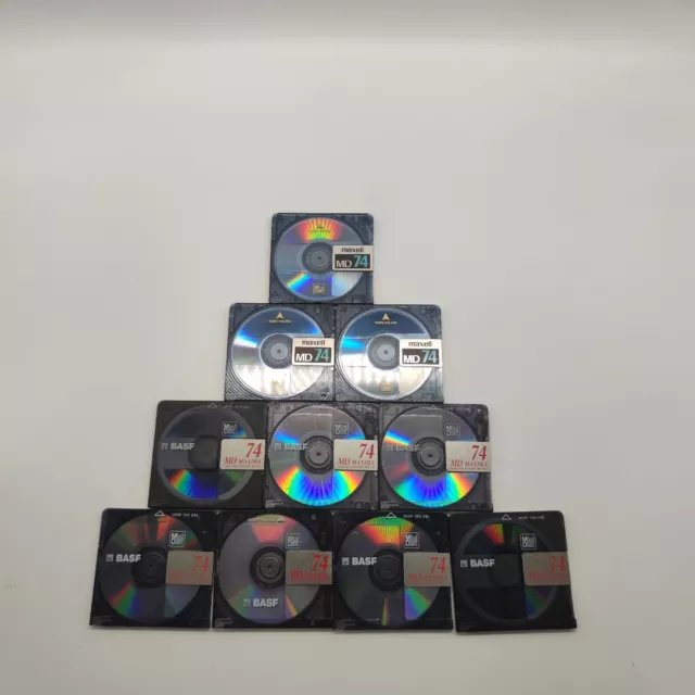 10x MDs MAXIMA BASF Minidisc MD 74 Minidisk BLANKDISC Leer  74 Min. vom Händler