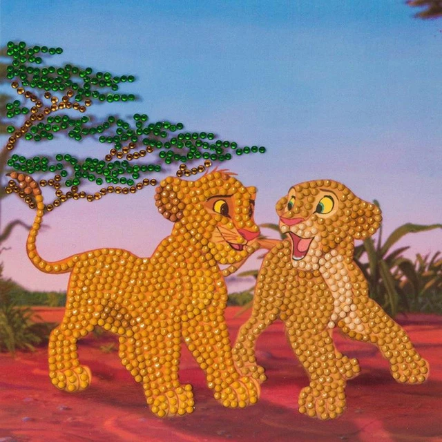 Crystal Art Simba und Nala 18 x 18 cm Karte CCK-DNY802