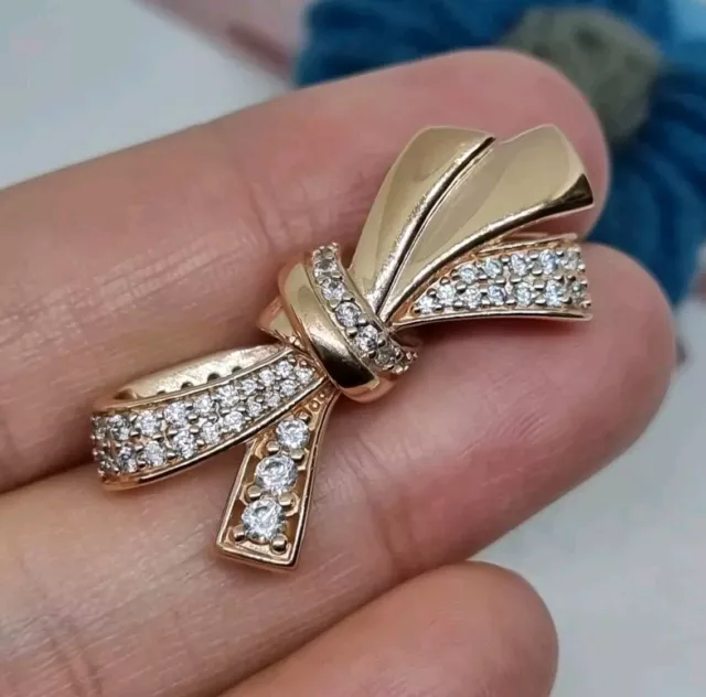 Pandora rose gold bow charm hotsell
