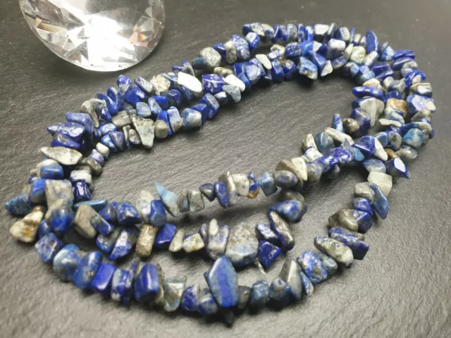 Lapis lazuli blau Strang 85 cm Edelstein Perlen Nuggets Chips Splitter Schmuck