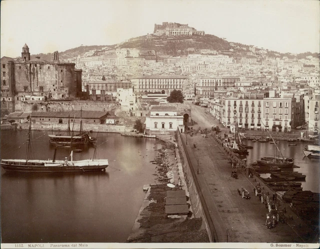 Tirage Albuminé Vintage D'Italie, Naples (circa 1880) - Format 18.5x25 Cm - Original
