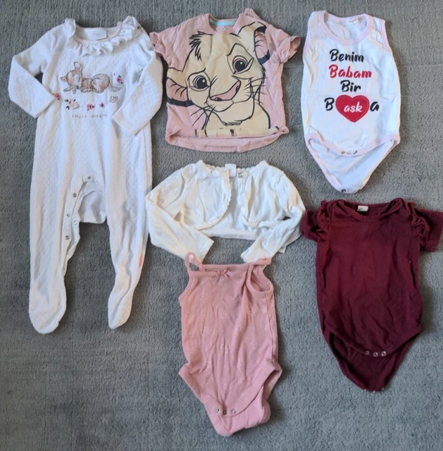 Bundle Baby Girls 9-12 Months Clothes Sleepsuit Top Cardigan Vests