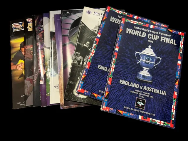 11 x Rugby League Programmes 1995-2002 Challenge Cup Grand Final World Cup