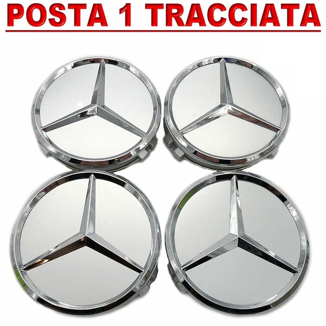 TAPPI COPRIMOZZO PER MERCEDES 75 MM NERO - Foto 3