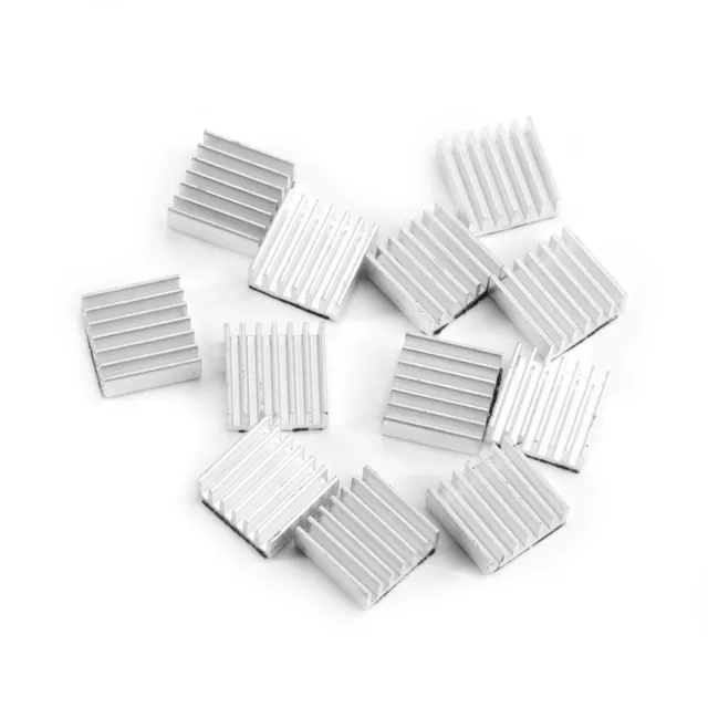 12PCS Aluminum Heat Sink Cooler Cooling Fin with Adhesive Glue on Back 14x14x6mm