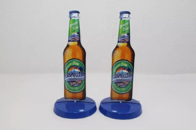 2 St. Trade Island Iced Tea Werbeaufsteller Tischaufsteller Kartenhalter  NEU