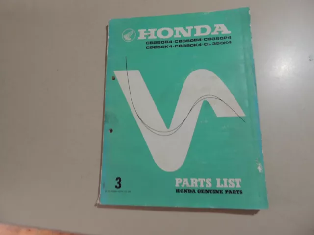 Parts List catalogo ricambi HONDA CB250 B4 K4 CL350 K4 CB350 K4 P4 B4