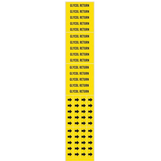 BRADY 7122-3C Pipe Marker,Glycol Return,2 1/4in H