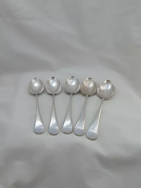 Vintage Set Of 5 EP Silver Desert/Pudding Spoons Ashberry A1
