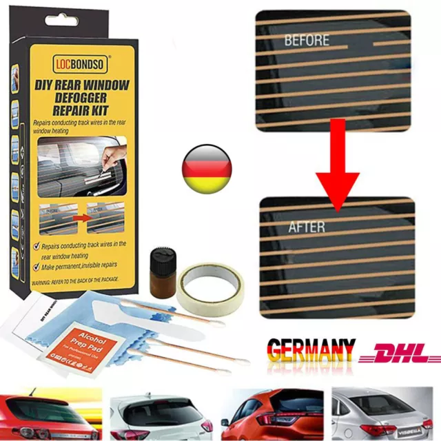 Car Rear Window Defogger Repair Set DIY Scratched Broken Defroster Heater Grid