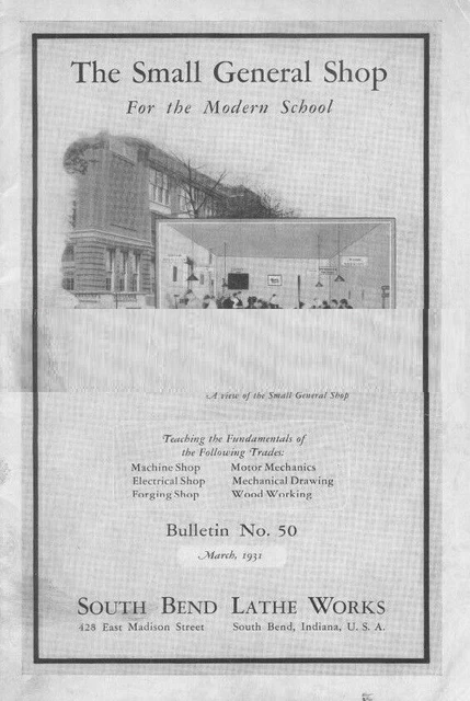 General Shop Manual Lathe Fits The Small - Bulletin No 50