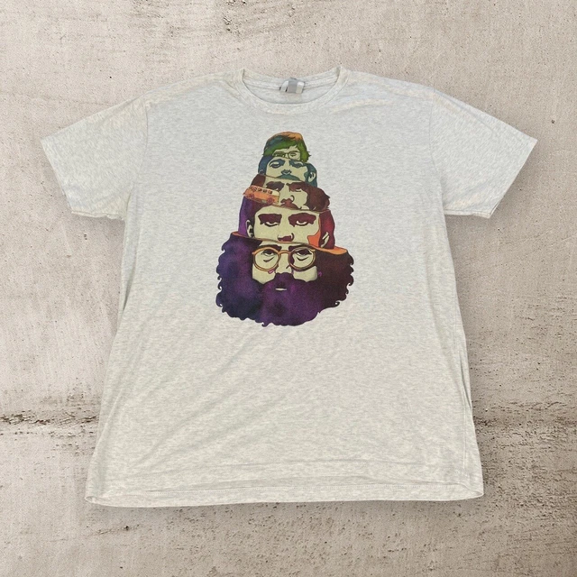 Grateful Dead T Shirt Mens Size XL Heads Jerry Garcia Gray Short Sleeve