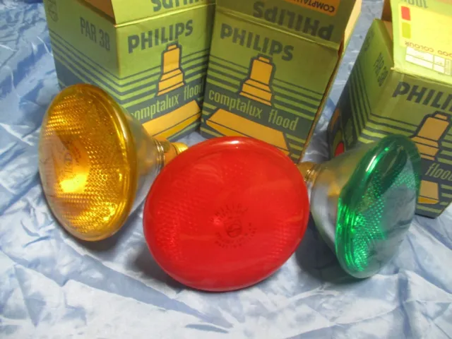 3  x Leuchtmittel , Philips , PAR 38 , 100 W , Comptalux Flood Infra Reflector