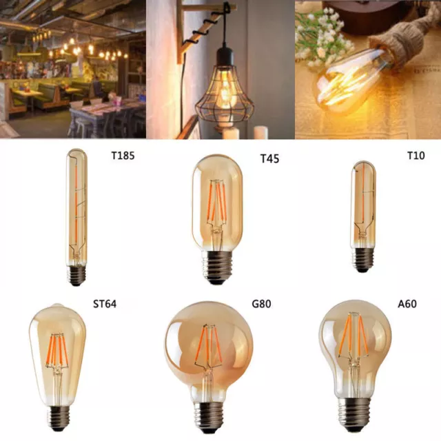 Vintage Industrial Retro Edison LED Bulb Lamp E27/B22/E14 220V Top