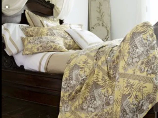 Neiman Marcus Legacy Home Standard Sham Turkish Toile Collection Yellow $220.00