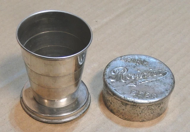 Rainier Pale Beer Antique Metal Travel/Folding/Collapsible Cup, Rare!