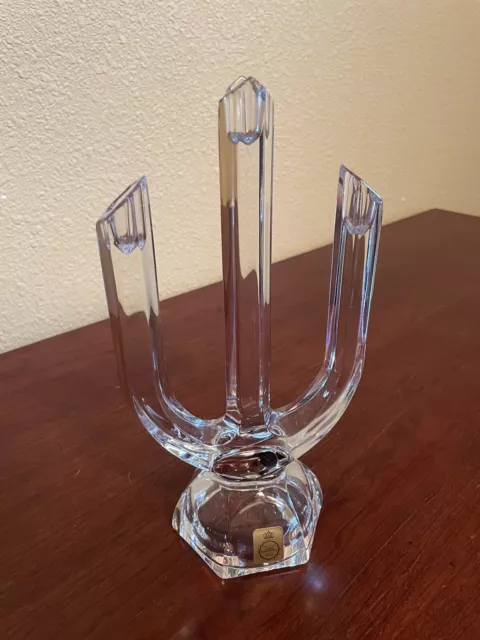 Bleikristall Germany 3 Arm Trinity Crystal Candelabra Candle Holder   24%