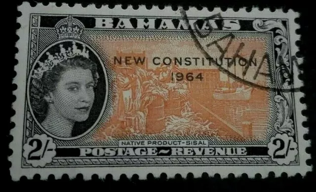 Bahamas:1964 New Constitution - Issue of 1954 Overprinted. Collectible Stamp.