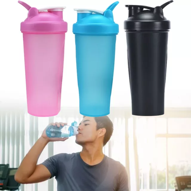 600ml Protein Blender Shaker Mixer Shake Cup Drink Whisk Bottle Sports Fitness