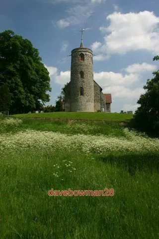 Photo  St Mary's Church Aldham The Round Tower Of Aldham Church Viewed From The