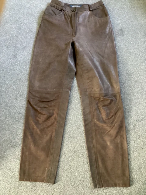 Jeans vintage anni '80 Amuleti marroni in pelle di vitello/14