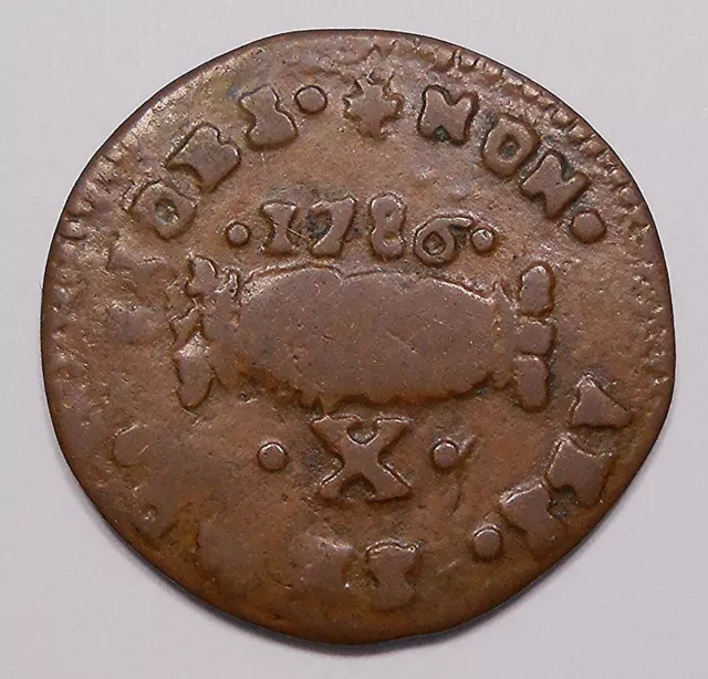 Malta 1786 10 Grani VG * RARE Type Sovereign Order Emmanuel de Rohan Copper Coin