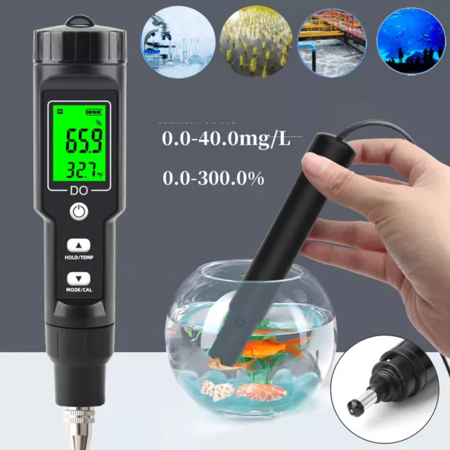 Digital Dissolved Oxygen Meter Analyzer DO Detector Pen Shaped 0.0‑40.0mg/L