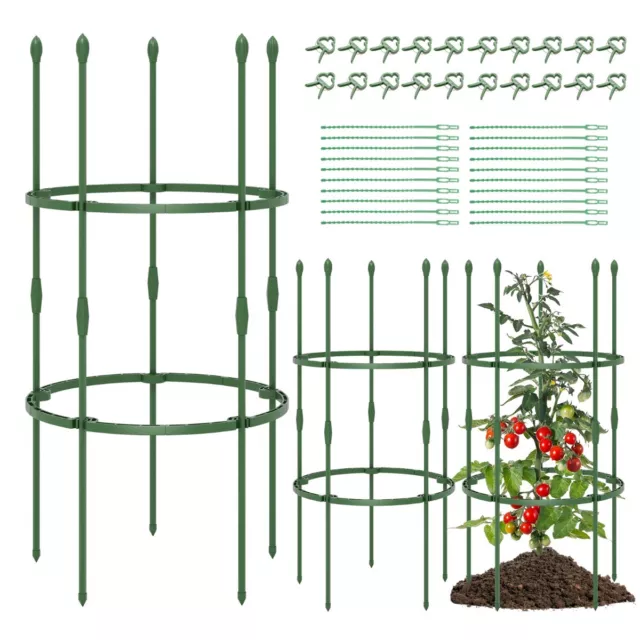 3 Treillis Obélisque Support pour Plantes Grimpantes en Métal Réglable avec Cli
