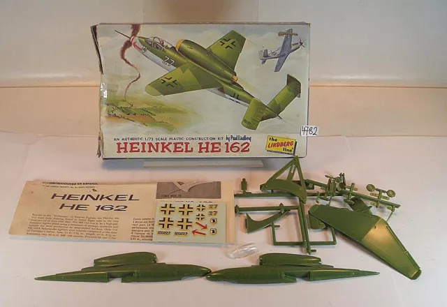 The Lindberg Line 1/72 Kit/Bausatz Nr. 432 Flugzeug Heinkel HE 162 OVP #4782