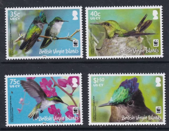 British Virgin Islands 2014 Endangered Species Hummingbird Sg 1278-81 Set 4 Mnh.