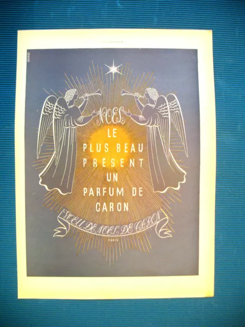 Caron Perfume Christmas Angels French Advertising 1941 Press Advertisement