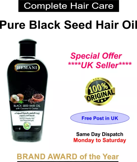 Black Seed Hair Oil 100% Natural enritched with coconut and castor oil 200ml