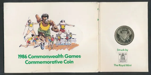 Great Britain: 1986 £2 Scotland Commonwealth Games B UNC in Dairy Crest Folder