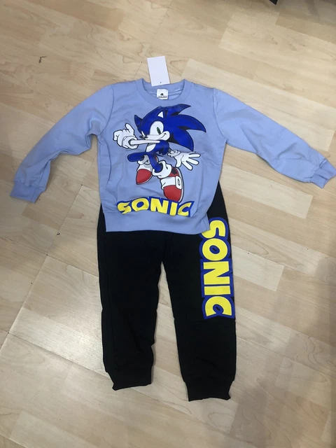 Tuta Sonic bambino cotone collezione primavera Taglia 4 Anni celeste/nero
