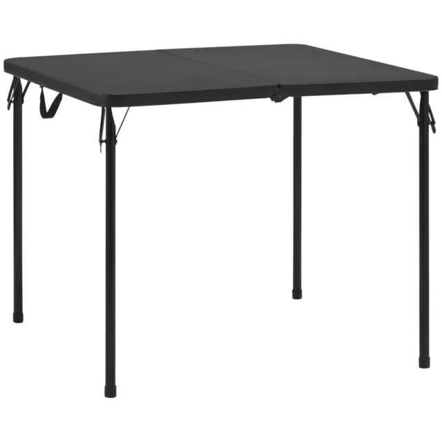 34" Square Resin Fold-in-Half Table, Rich Black