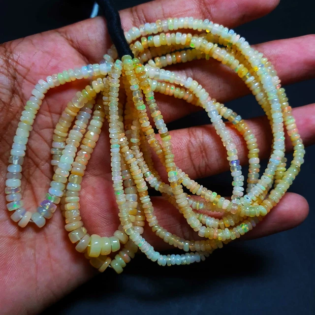 Naturel Éthiopien Opale Rondelle Perles Lisse Gemmes Perles 3-6 MM 27 CT 43.2cm