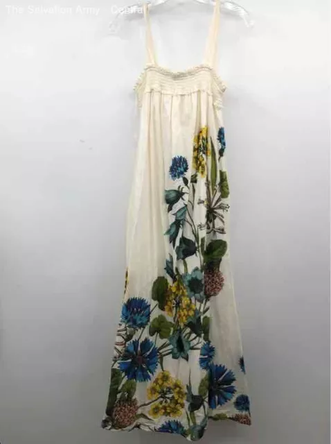 Maeve By Anthropologie Womens White Floral Sleeveless Maxi Dress Size Small