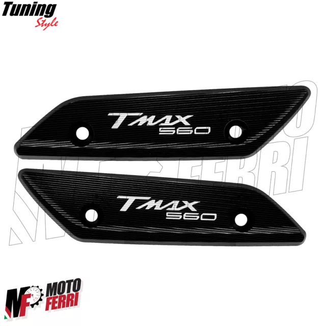 MF6881 - Caps Couvercles Miroirs CNC Noir pour Yamaha Tmax 560 2022 2023 2024 3