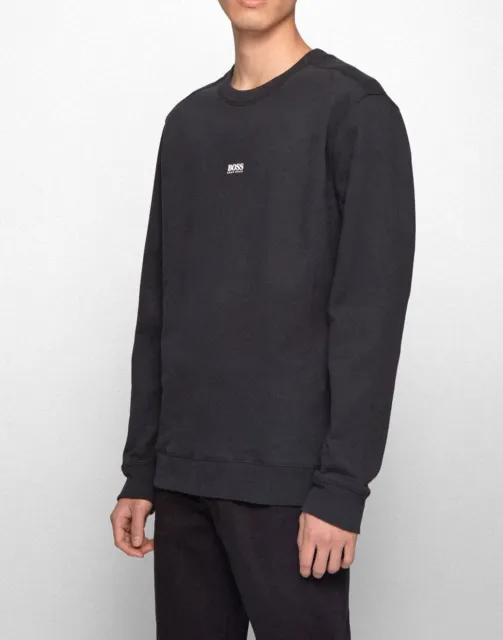 Hugo Boss Mens 'Weewo2' Black Slim Fit Cotton Blend Sweatshirt Medium