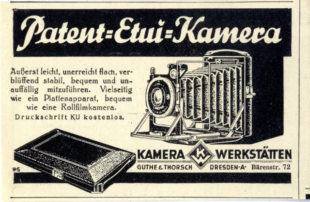 Kamera- Werkstätten Guthe & Thorsch Dresden A. Patent- Etui- Kamera von 1929