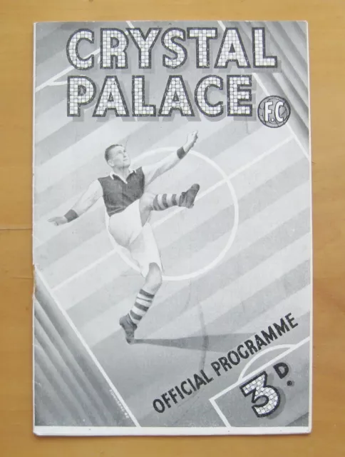 CRYSTAL PALACE v STOCKPORT COUNTY Friendly 1948/1949 Exc Cond Football Programme