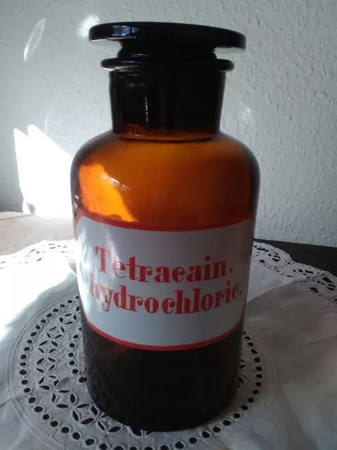 Apothekerflasche;Tetracain. hydrochl.;1 ltr.;braunglas;geschl. Stöpsel;Loft;Deco