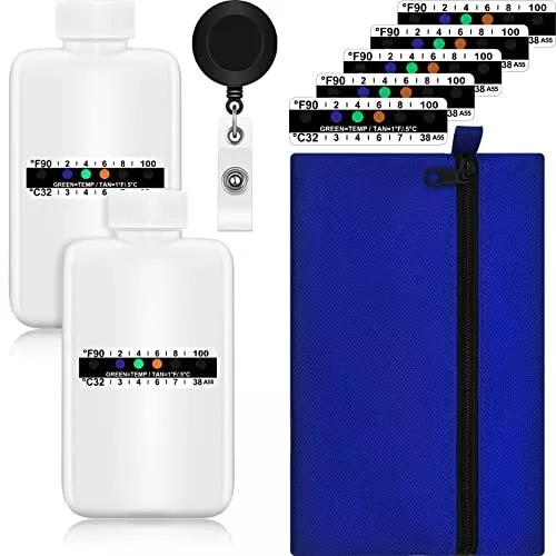 14 Pcs Urine Test Complete Kit 2 Portable Empty Bottles 10 Adhesive