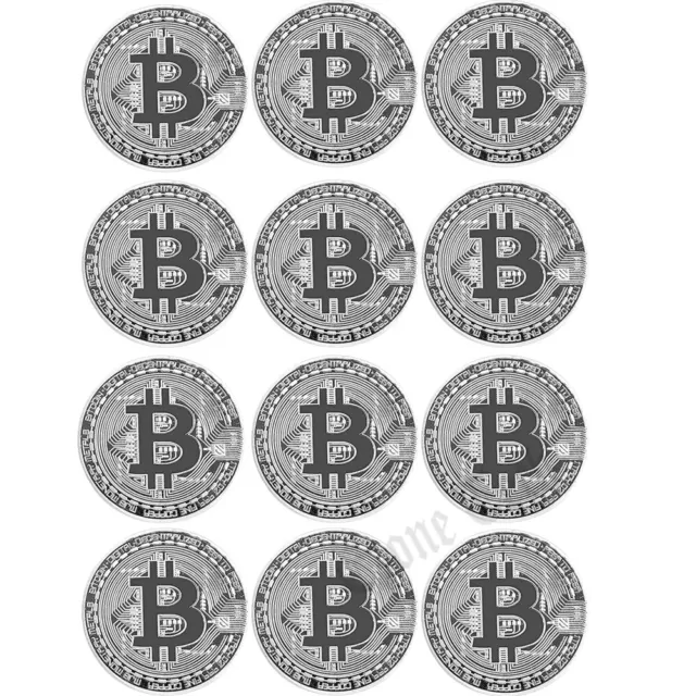 12PCS Physical Bitcoin Commemorative Coin Gold Plated Collection Collectible