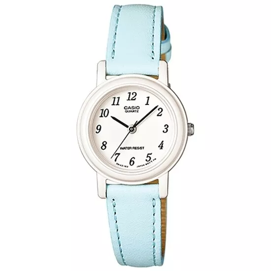 Casio LQ-139L-2B Original Light Blue Leather Analog Women's Watch LQ-139L LQ-139