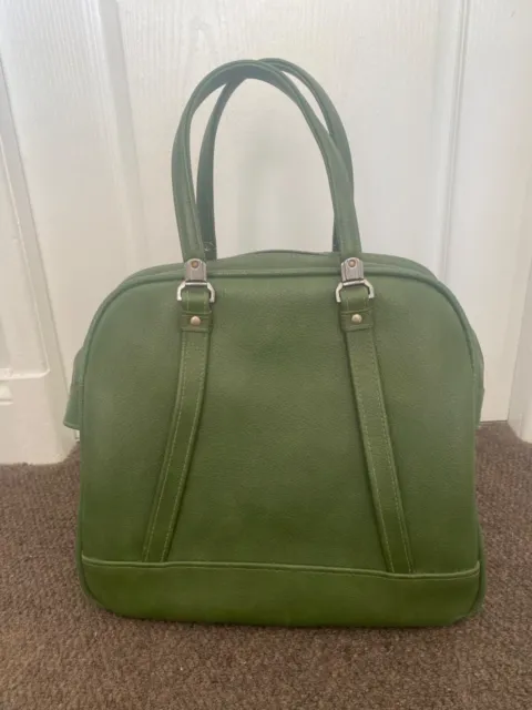 Vintage Mid Century Deco American Tourister Tiara Travel Carry On Bag Green