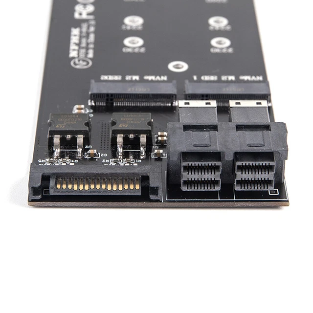 Dual SFF-8643 U.2 To NVMe M.2 NGFF SSD Adapter SSD Card Adapter For Motherboa KP