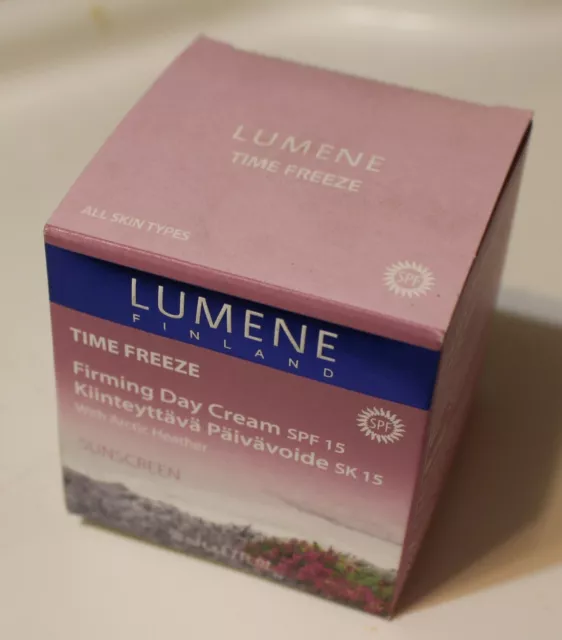 LUMENE Time Freeze Firming Day Cream SPF15 Arctic Heather 1.7oz NEW in Box